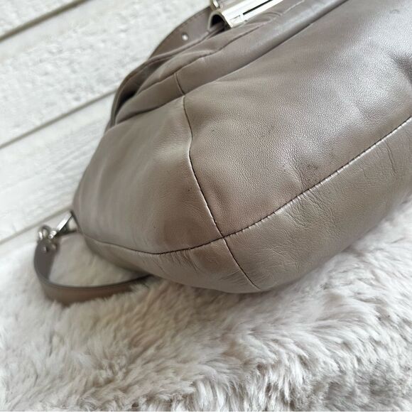 COACH Grey Taupe Kristin Hobo Satchel Crossbody 16808 Kristy Campbell Gray - Picture 6 of 9